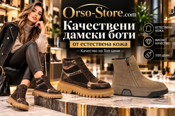 Качествени дамски боти от естествена кожа Orso-Store.com
