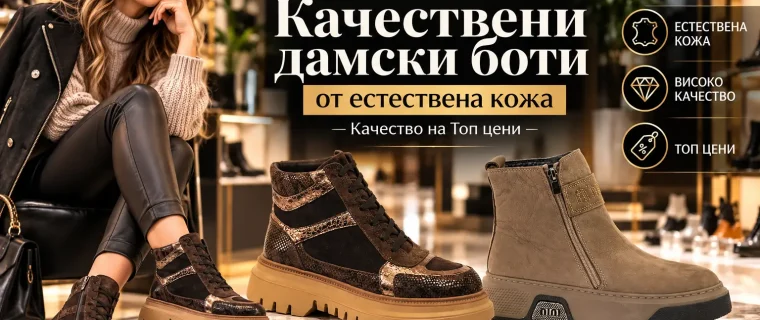 Качествени дамски боти от естествена кожа Orso-Store.com